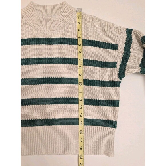 Part Two Copenhagen Green Stripe Sweater Jumper Wmn Sz XS Cabin Fisherman Preppy - Picture 4 of 10